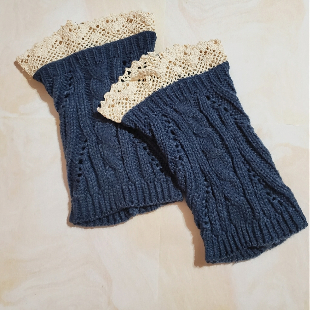 Navy Blue Leg Warmers Bijorca Top Lace